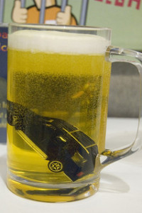 car in beer